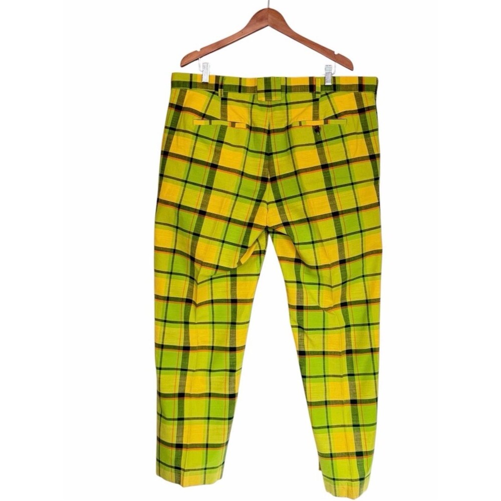 Loud Mouth Fairway Heritage Blue Green Plaid Golf Pants Size 42 - Picture 2 of 6